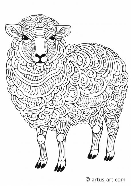 Pagină de colorat cu oi